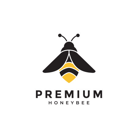 modern colorful bee logo designのイラスト素材