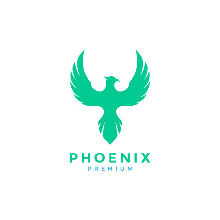 colored flat phoenix fly logo designのイラスト素材