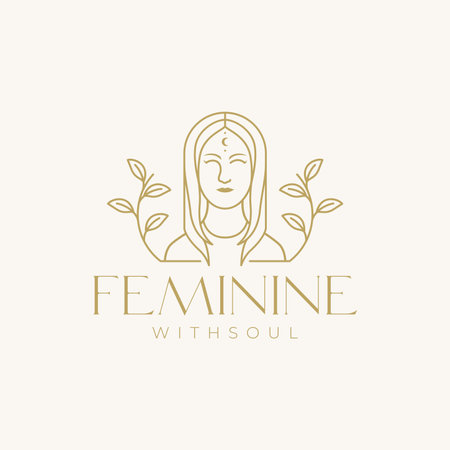 aesthetic feminine women with foliage logoのイラスト素材