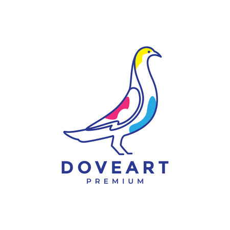 abstract colorful dove logo designのイラスト素材