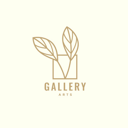 leaf art galery logo designのイラスト素材