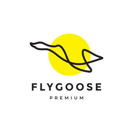 abstract modern line fly goose logo designのイラスト素材