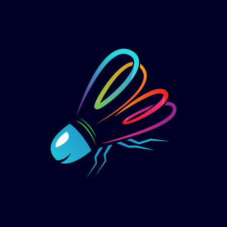 abstract shuttlecock badminton logo designのイラスト素材