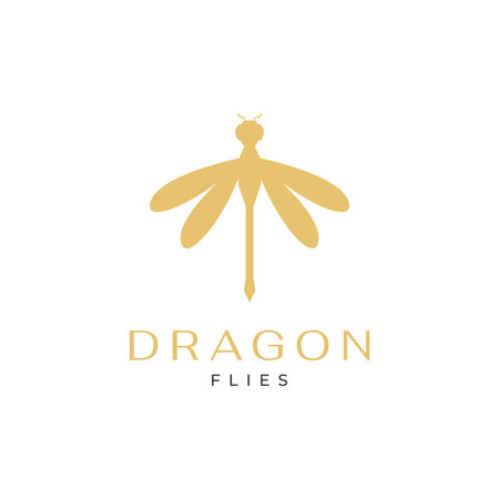 isolated minimalist dragonfly logo designのイラスト素材