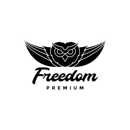 flying owl wings logo designのイラスト素材