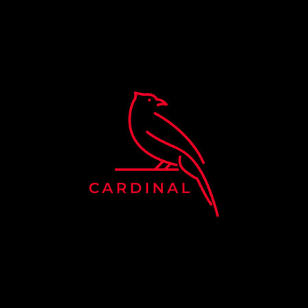art line cardinal bird logo designのイラスト素材
