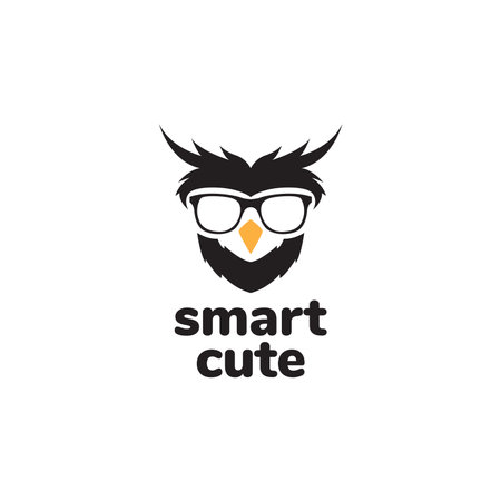 cool owl with sunglasses smart logo designのイラスト素材