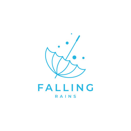 umbrella falling rain logo designのイラスト素材