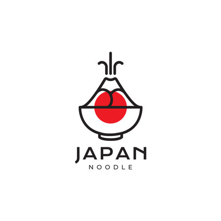 japan noodle bowl logo designのイラスト素材