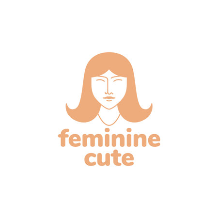 aesthetic face woman with hair modern logo designのイラスト素材