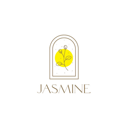 flower jasmine with window logo designのイラスト素材