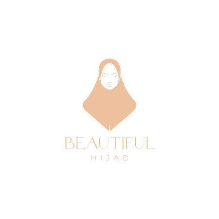 face beauty female with hijab logo designのイラスト素材