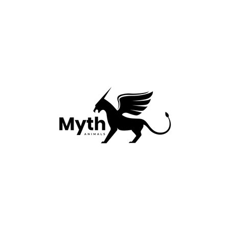 myth dragon horse logo designのイラスト素材