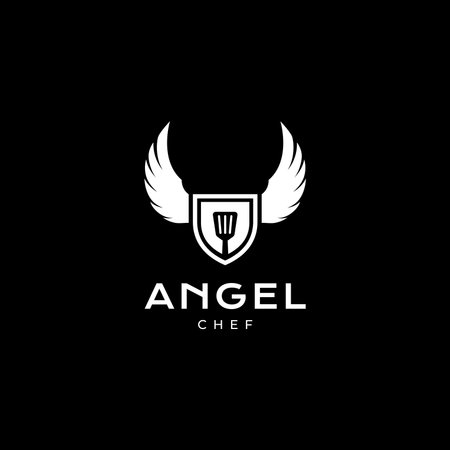 spatula with wings logo designのイラスト素材