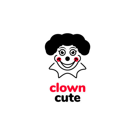 portrait smile clown cute logo designのイラスト素材