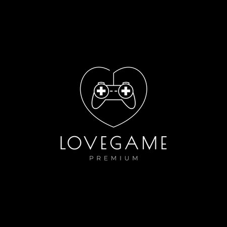 gamepad with love logo designのイラスト素材