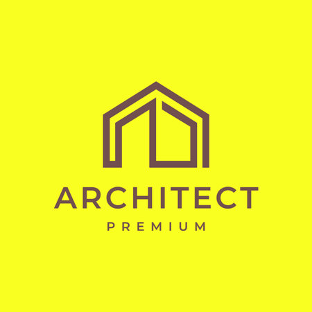 home house minimalist architecture modern structure future logo design vector icon illustration templateのイラスト素材