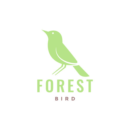 little bird forest typical white eyes isolated modern logo design vector icon illustration templateのイラスト素材