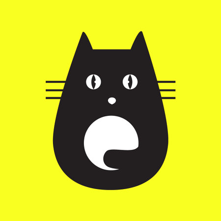 kitten cat black pets cute minimal modern mascot logo vector icon illustrationのイラスト素材
