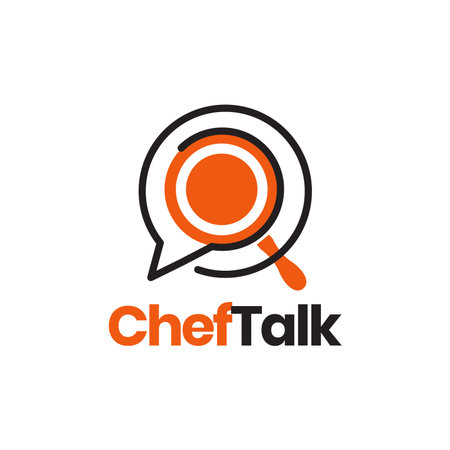 cooking chef consulting talk chat modern minimal logo design vectorのイラスト素材