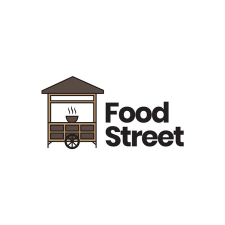 indonesian street foods traditional store shop menu taste logo design vectorのイラスト素材