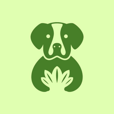 boxer dog breed nature leaves nature pets mascot simple logo vector icon illustrationのイラスト素材