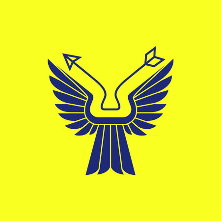 wings bird arrows clean modern minimal logo design vectorのイラスト素材
