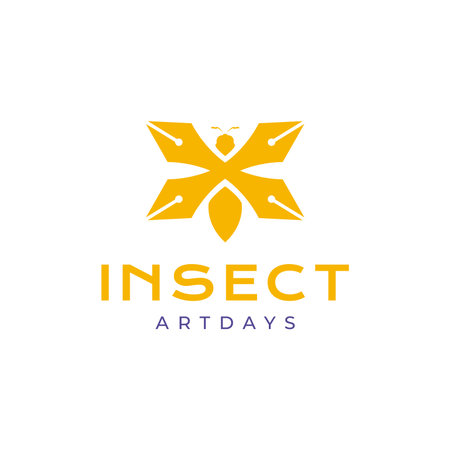 animal insect ballpoint creative ideas modern logo design vectorのイラスト素材