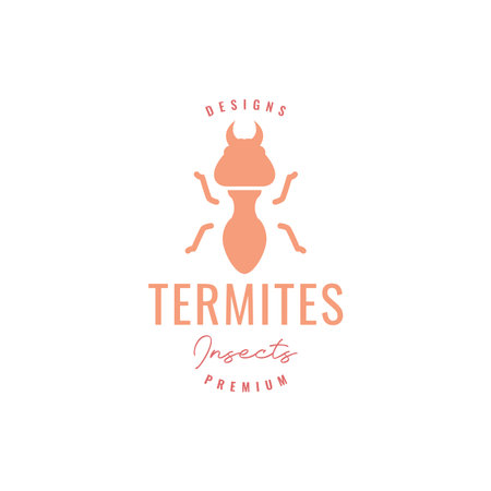 animal insect termite strong fang modern minimal logo design vectorのイラスト素材