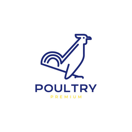 poultry rooster chicken geometric modern minimal logo design vectorのイラスト素材