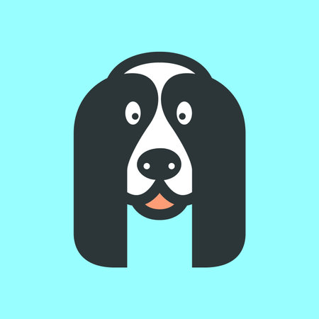 Cavalier King Charles Spaniel dog pets cute mascot cartoon colorful happy smile logo icon vector illustrationのイラスト素材