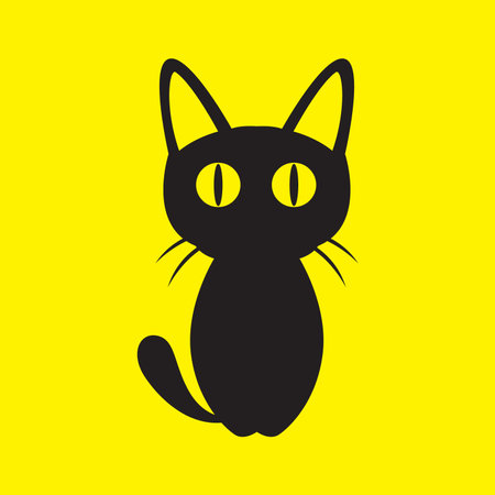 black kitten cat pets cute stand minimal modern mascot simple logo icon vector illustrationのイラスト素材