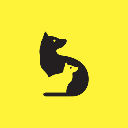 friendly dog animal logo design flat vector