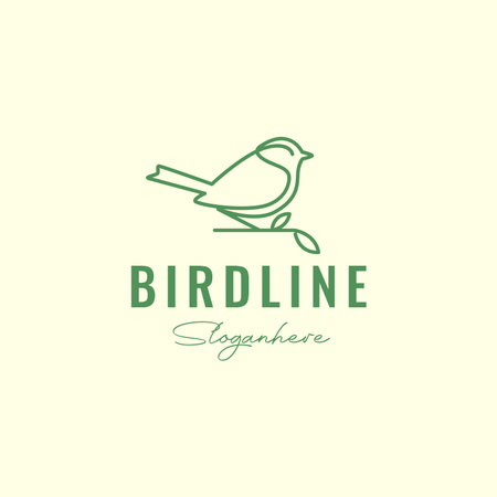 nature bird wild life line logo design vectorのイラスト素材