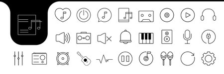 audio music line icon vector designs