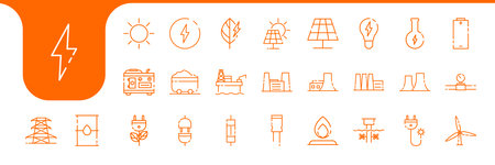 energy supply line modern icons design vectorのイラスト素材