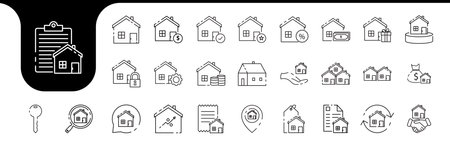 buy house lines icon set collection design vectorのイラスト素材