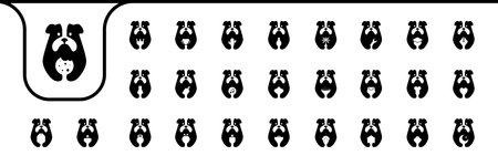 animal pet bulldog flat icon vector designsのイラスト素材