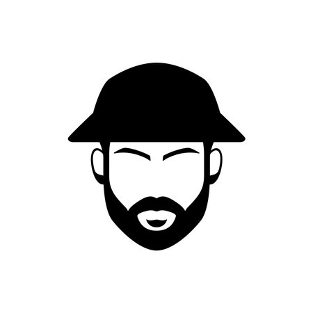 men beard men head masculine logo design vectorのイラスト素材