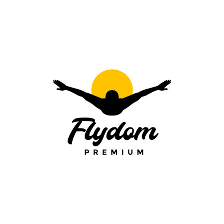 swimming flying extreme sport modern logo design vectorのイラスト素材