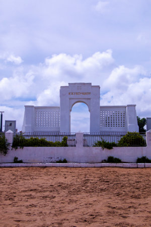 Karl Schmidt memorial at Elliot's Beach in Besant Nagar in Chennai One of the iconic and historic landmark of Chennai.の写真素材