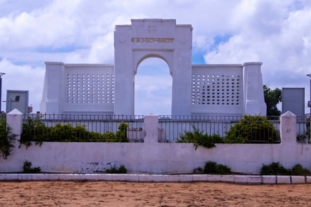Karl Schmidt memorial at Elliot's Beach in Besant Nagar in Chennai One of the iconic and historic landmark of Chennai.の写真素材