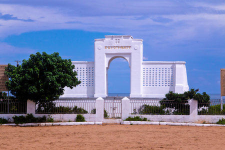 Karl Schmidt memorial at Elliot's Beach in Besant Nagar in Chennai One of the iconic and historic landmark of Chennai.の写真素材