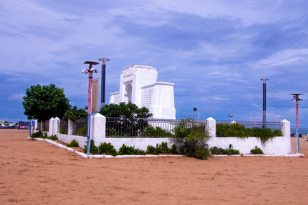 Karl Schmidt memorial at Elliot's Beach in Besant Nagar in Chennai One of the iconic and historic landmark of Chennai.の写真素材
