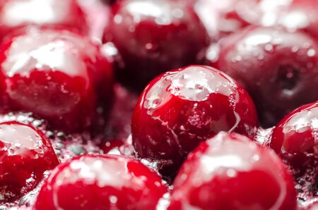 Cooking Homemade Cherry Jam. Close-up.の写真素材