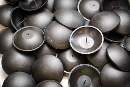Many Round EAS Sensors For Luxury Shopping. Clothing Security Tags.の写真素材