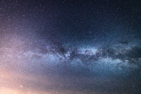 Milky Way Galaxy. Many Stars And Star Dust. Panorama HD.の写真素材