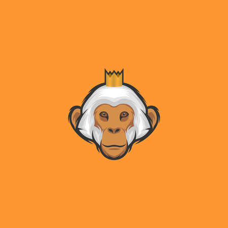 Monkey face illustration vector, can be used for logos and prints.のイラスト素材