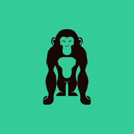 Monkey face illustration vector, can be used for logos and prints.のイラスト素材