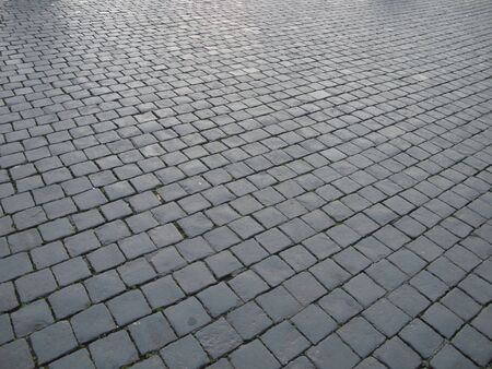Cobblestone pavement of Saint Peter Square, Romeの写真素材